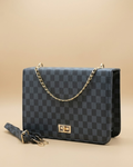 Luxury Grid Chain Bag Black