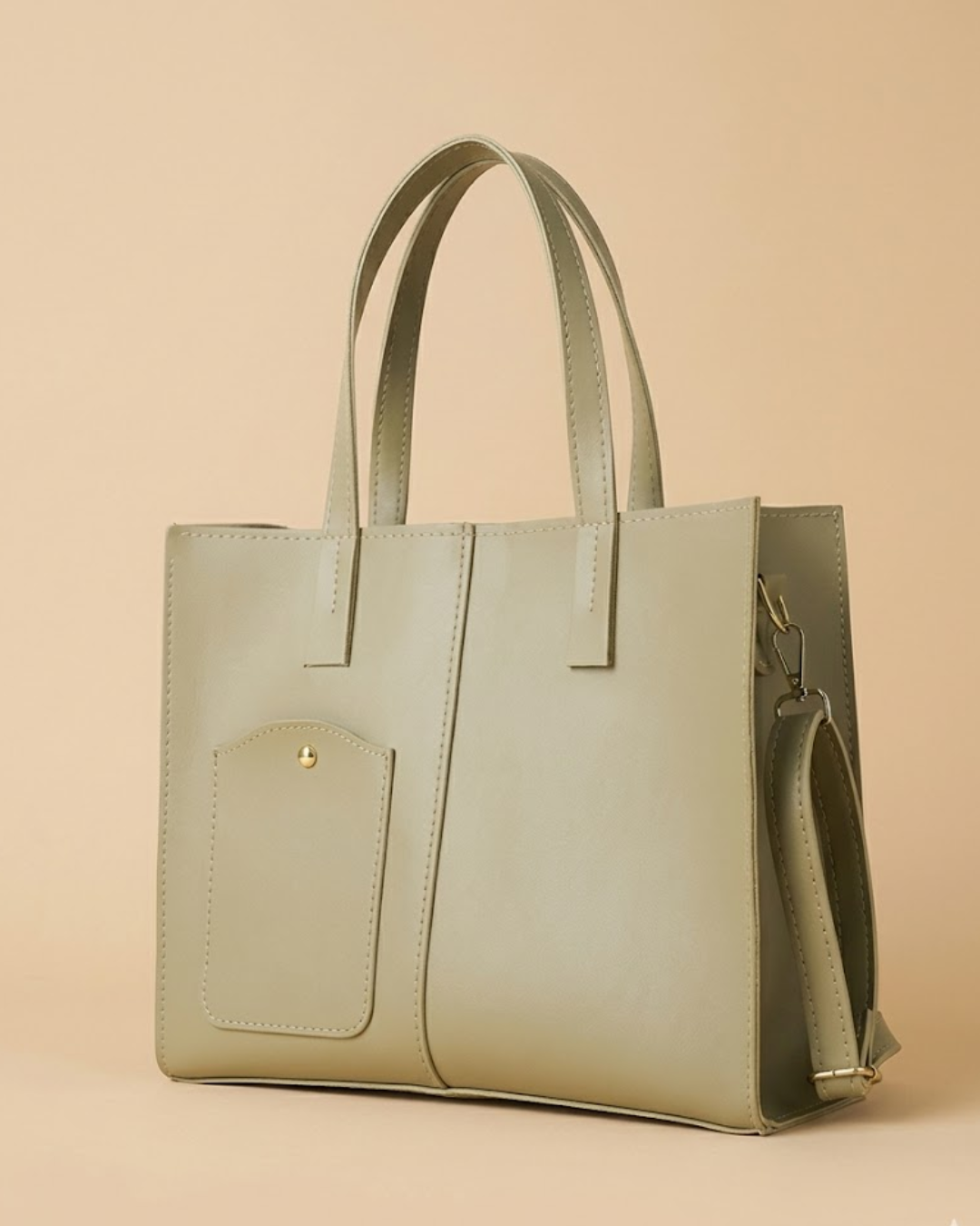 Modern Pocket Tote Beige