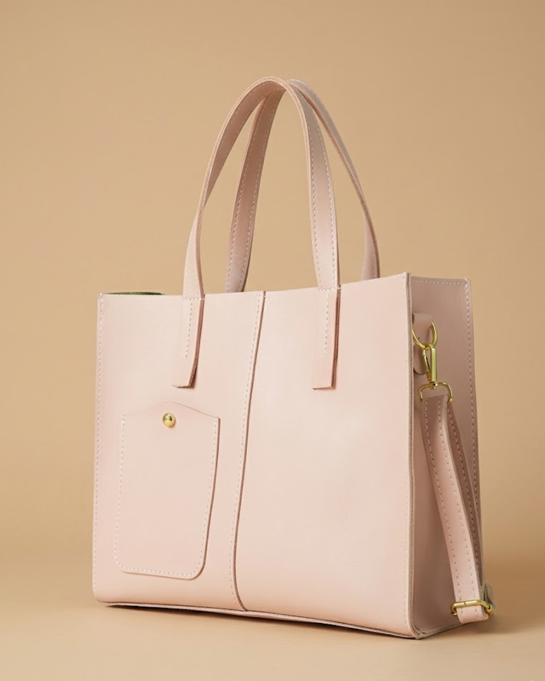Modern Pocket Tote Peach