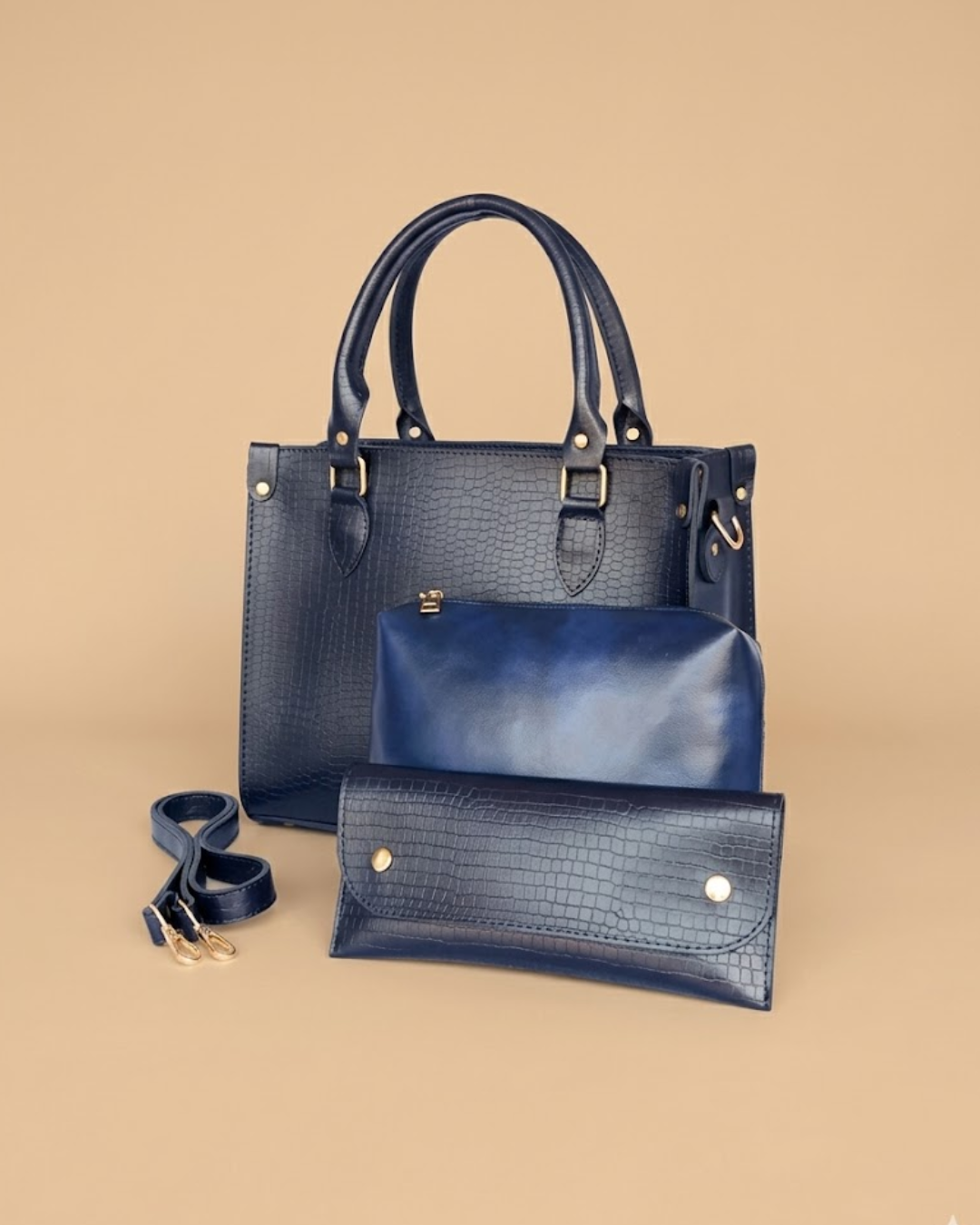 Navy Blue Hobo Handbag for Women | Stylish PU Leather Ladies Bag in Pakistan