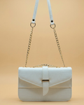 Stylisha crossbody chain bag - White
