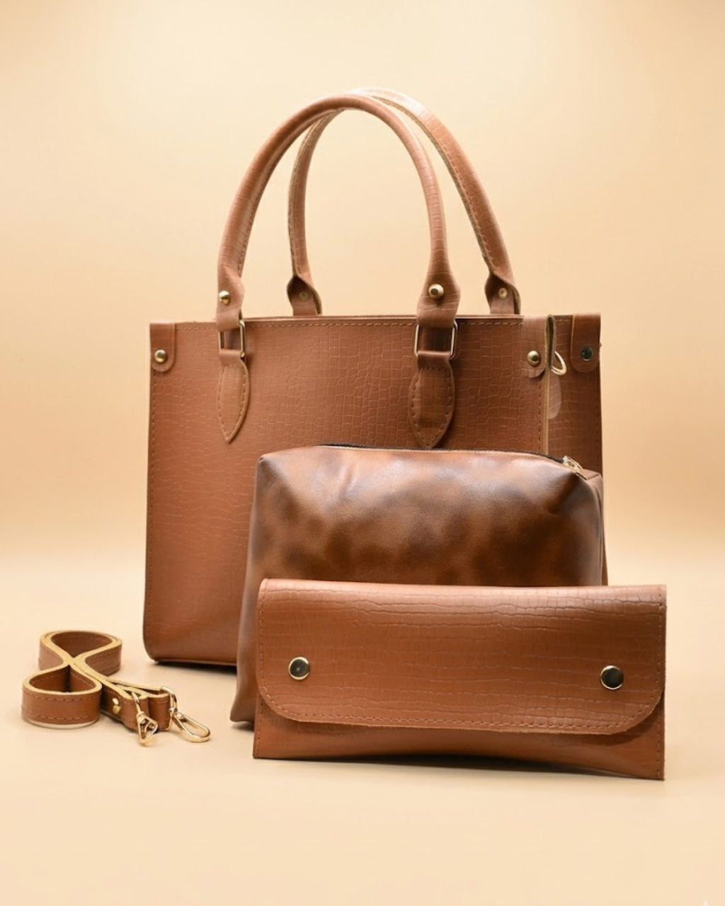 Tan Hobo Handbag for Women | Stylish PU Leather Ladies Bag in Pakistan