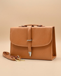 Classic Square Top Handle Bag - Tang colour