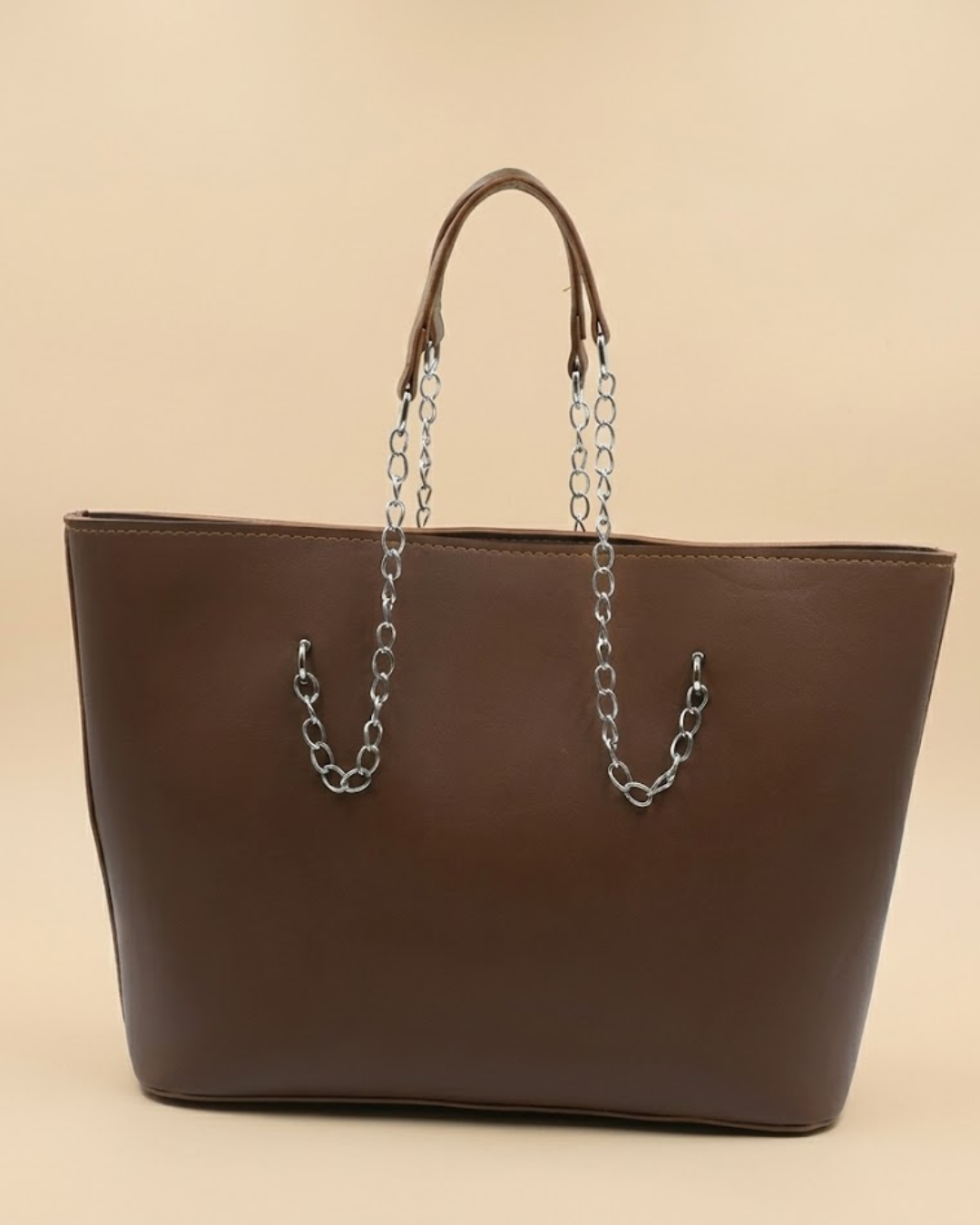 Large Capacity Tote Bag - Brown