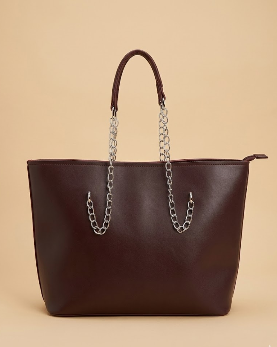Large Capacity Tote Bag - Dark Brown