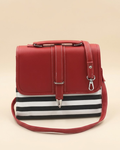 Multi Color Crossbody Bag- Black & Red