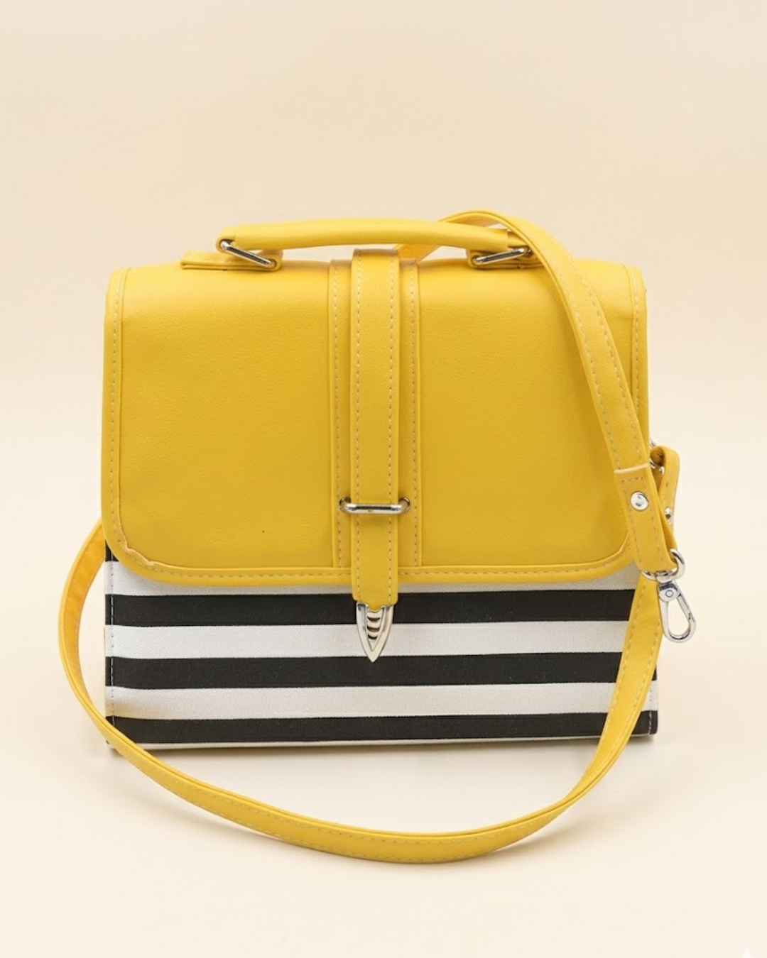 Multi Color Crossbody Bag- Black & Yellow