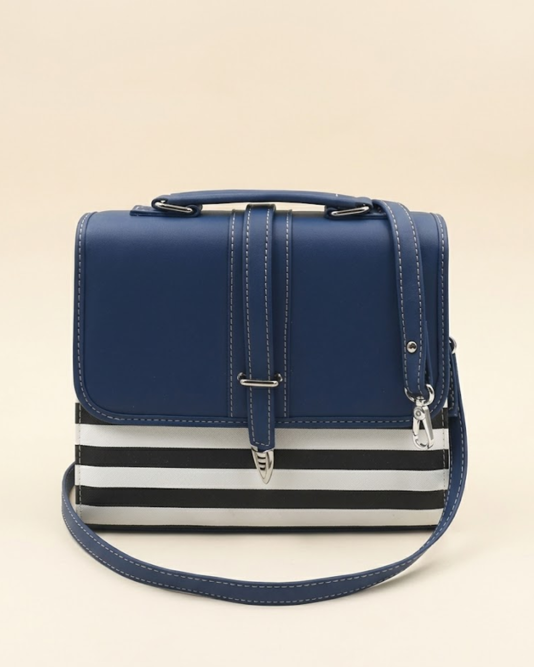 Multi Color Crossbody Bag- Blue & Black