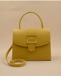 Formal Leather Woman Handbag - Yellow