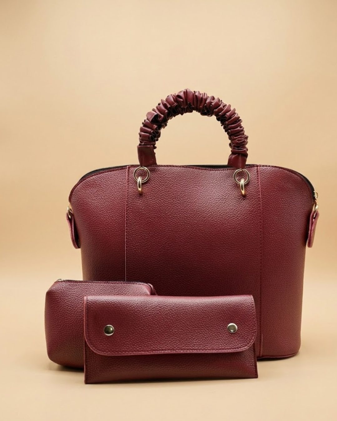 3 Piece Alora Tote bag_Maroon