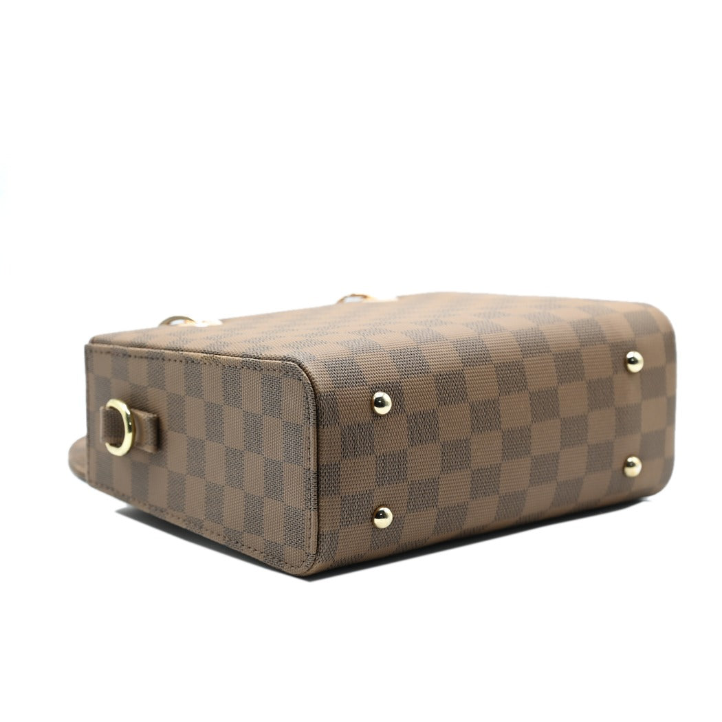 Checker Mini Crossbody - Brown
