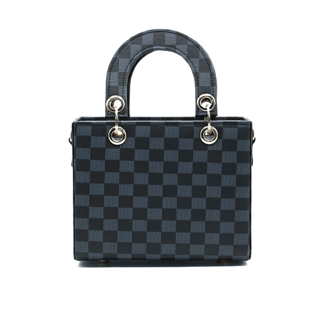 Checker Mini Crossbody Bag - Black