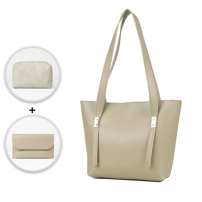 Grace Trio Handbag Set of 3 Beige