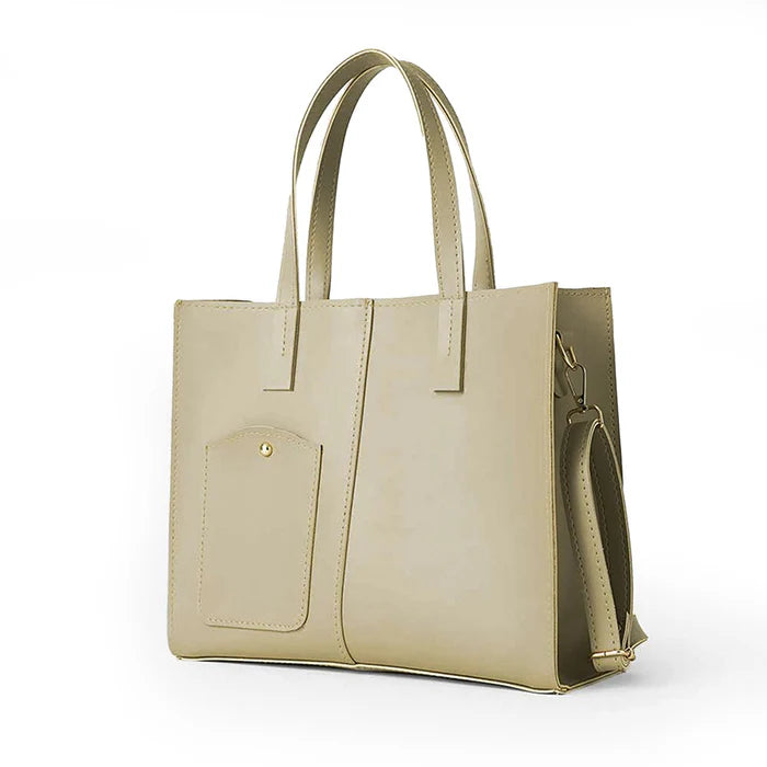 Modern Pocket Tote Beige