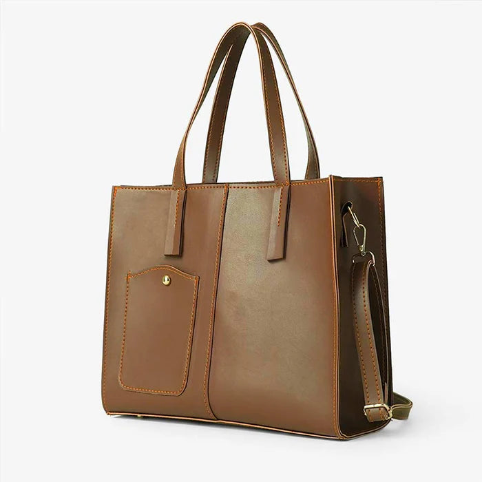 Modern Pocket Tote Brown
