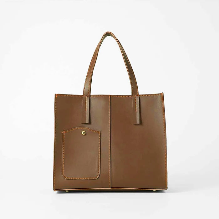 Modern Pocket Tote Brown