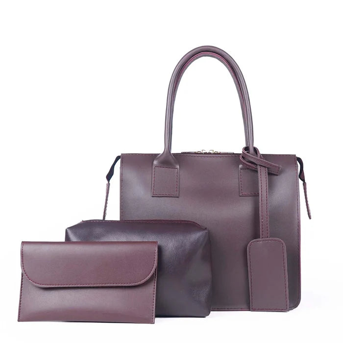Clever set of 3 Bag Chocolate Brown
